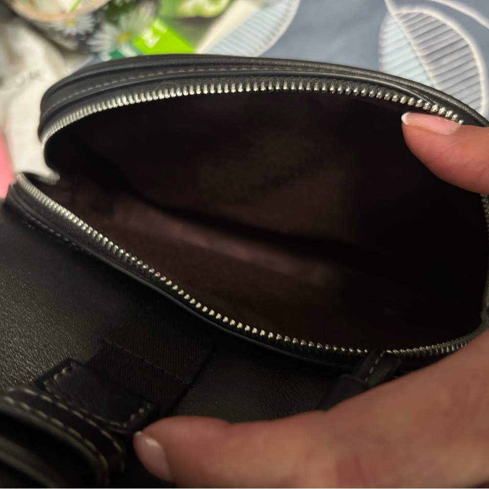 Coach Black Leather Drawstring Backpack with Gold Hardware - Picture 6 of 14